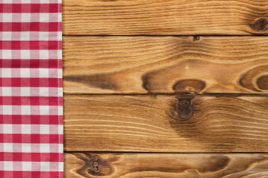 Arka plan boş ahşap masa ve masa örtüsü