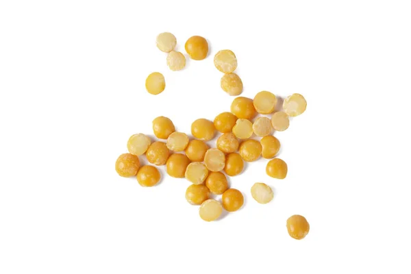 Trockene Gelbe Erbsen Isoliert Auf Weißem Hintergrund — Stockfoto