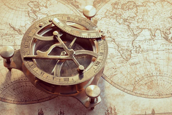 Old Compass Ancient Map Background — Stock Photo, Image