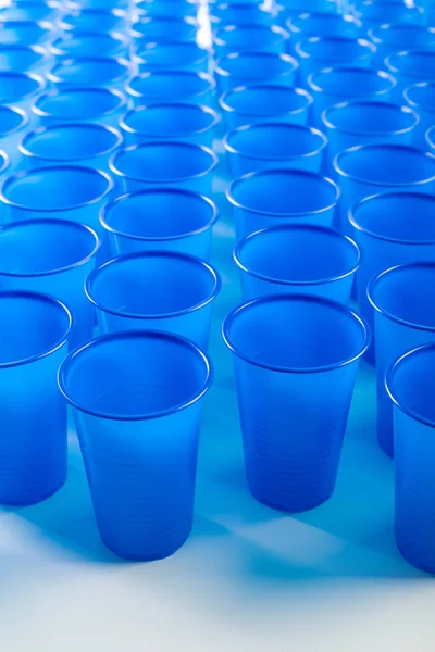 Голубые Одноразовые Пластиковые Очки — стоковое фото