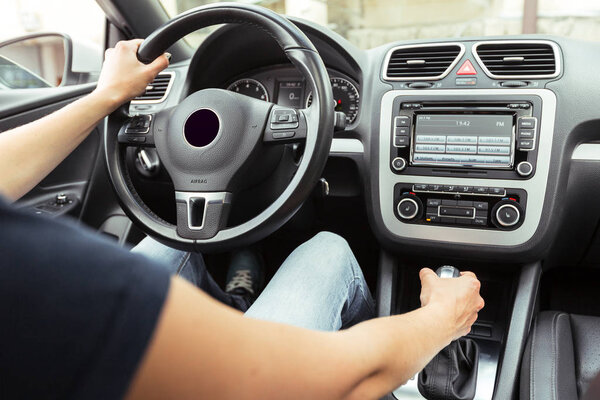 woman driver driving a car