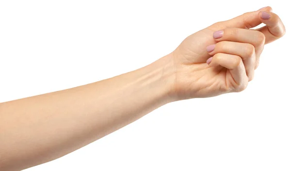 Gest Ręki Kobiece Kobieta Białym Tle — Zdjęcie stockowe