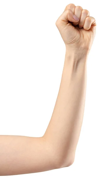 Female Hand Gesture White Background — Stock Photo, Image