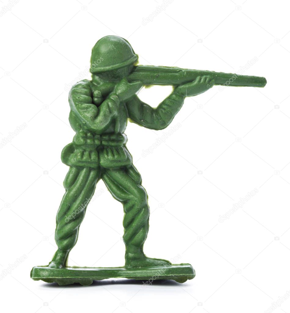 toy soldier isolated on white background 