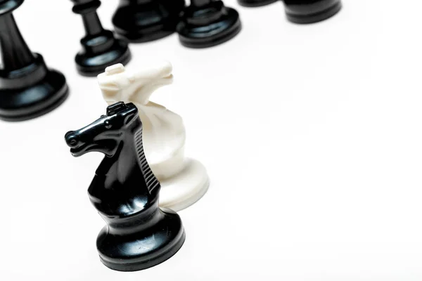 Chess game or chess pieces on white background