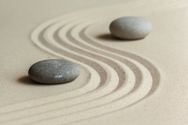 Kum Zen bahçe taşları