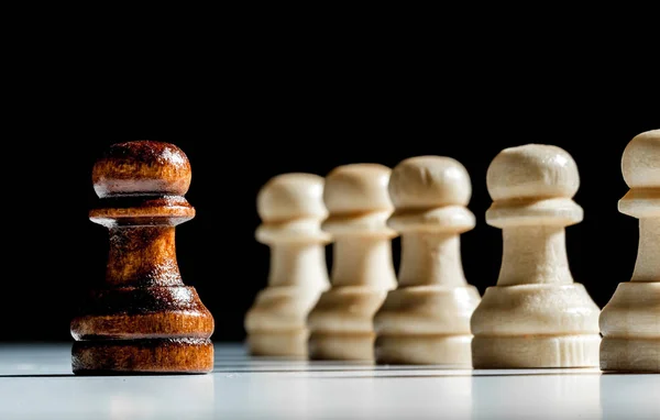 Chess Pieces Black Background — Stock Photo, Image