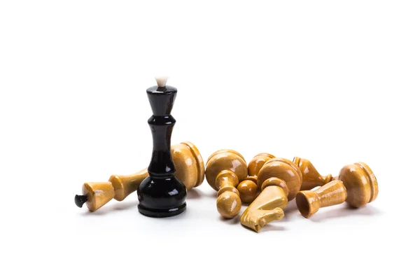 Šachy Nebo Šachové Figurky Izolovaných Bílém Pozadí — Stock fotografie