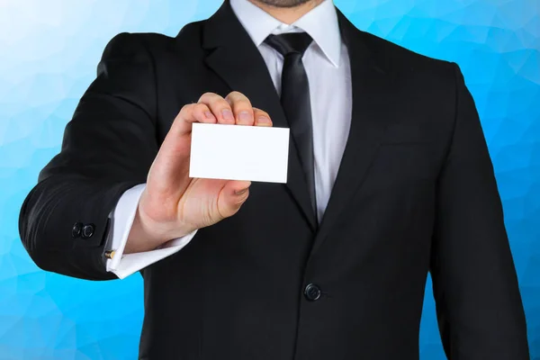 Businessman Showing His Business Card — Stock Photo, Image