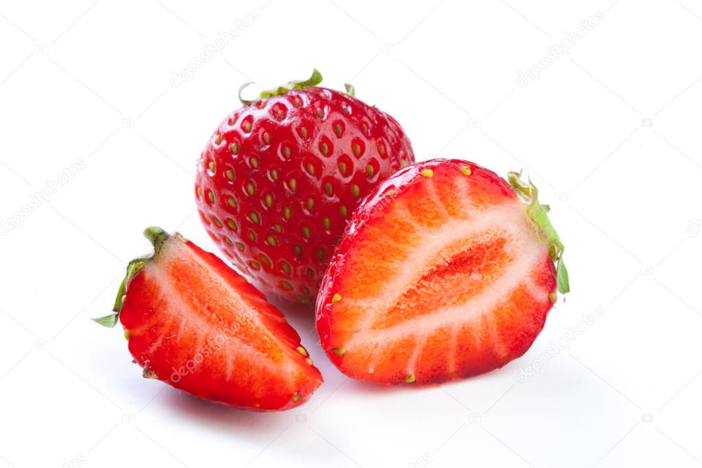 Beautiful strawberries isolated on white