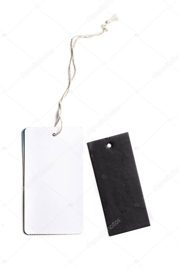 tags isolated on white background