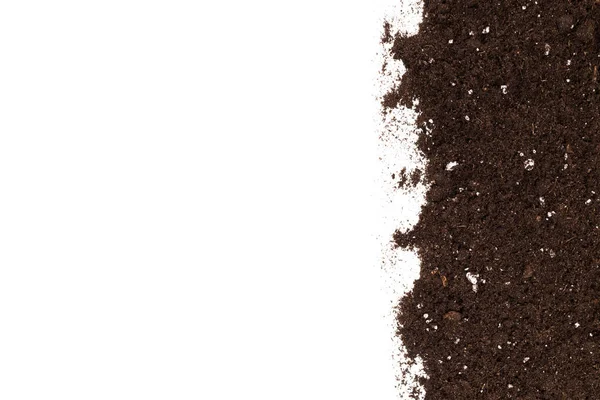 Soil section isolated on white background