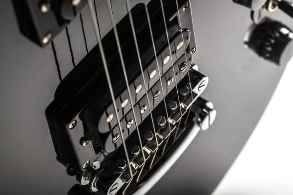 Vista Cerca Las Piezas Guitarra Eléctrica —  Fotos de Stock