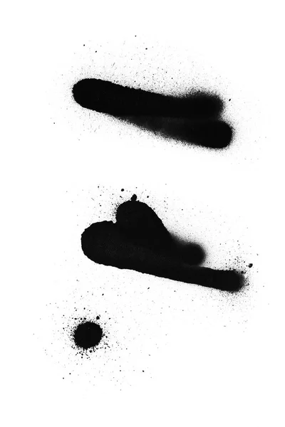 Black Color Spray Painting White Background — Stock Photo, Image