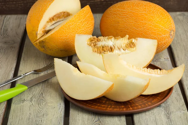 Deilig Fersk Melon Bordet Sommermat – stockfoto