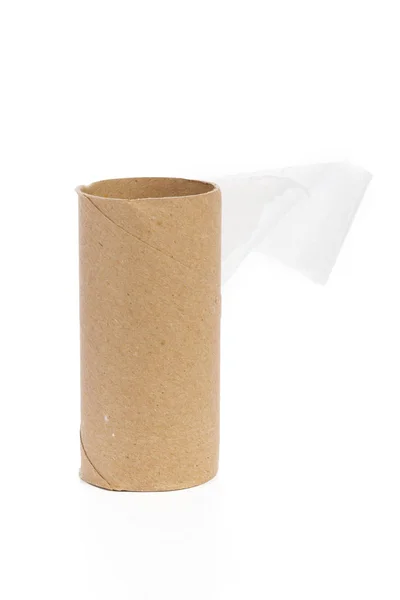 Empty Toilet Paper White Background — Stock Photo, Image