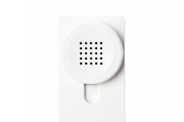 Beyaz iş telefon ahizesi telefon yakışıklı makro izole
