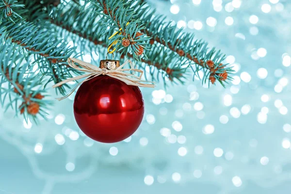 Kerst Bal Fir Boom Feestelijke Decoratie — Stockfoto