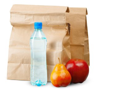 Beyaz arka plan üzerinde izole öğle yemeği