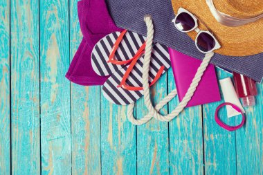 Plaj eşyalarıyla yaz tatili geçmişi