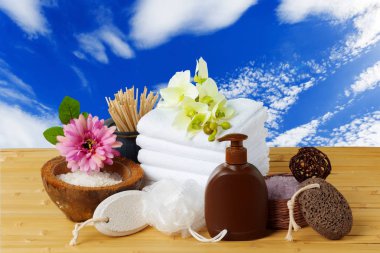 Tahta masadaki spa tedavisinin bileşimi