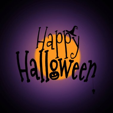 Koyu arka plan üzerinde mutlu Halloween metin