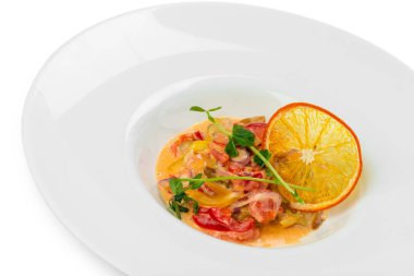 Spagetti ile Scampi karides, yakın çekim