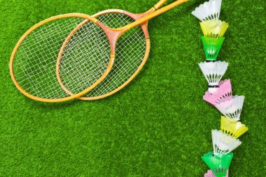 Badminton çim üzerinde görünümü kapatın