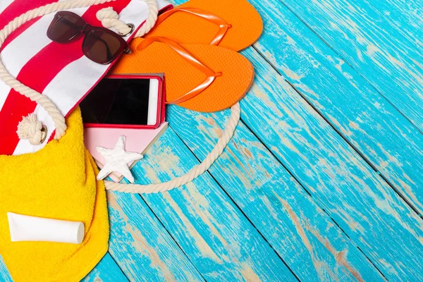 Plaj eşyalarıyla yaz tatili geçmişi