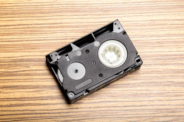 木製の背景ビデオ テープ カセット — ストック写真
