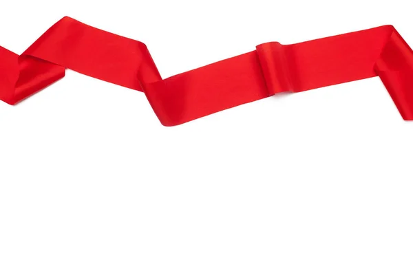 Red Ribbon Isolated White Background — Stock Photo, Image