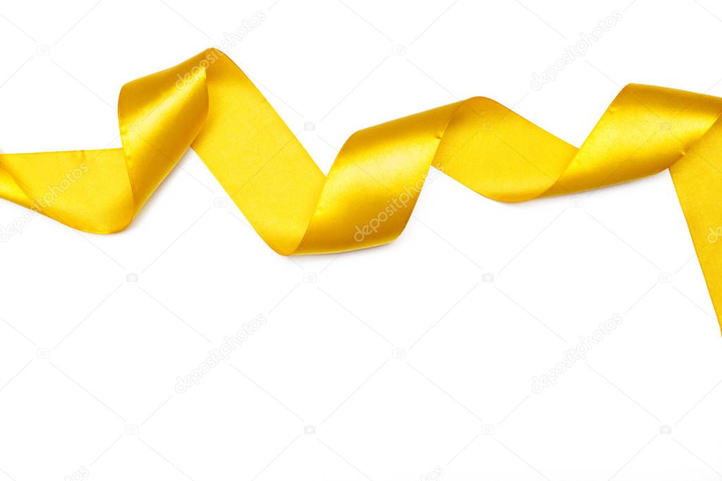 yellow ribbon isolated on white background
