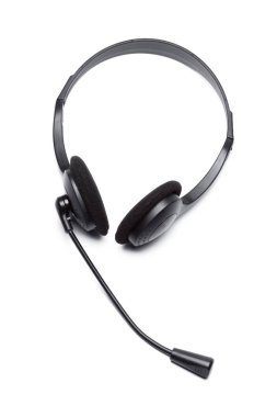 beyaz izole mikrofon kulaklık