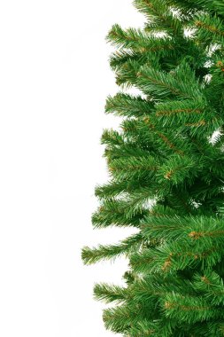 Beyaz arkaplanda izole edilmiş noel ağacı