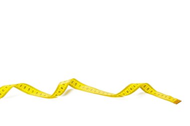 sarı metrik beyaz panorama arka plan üzerinde izole bant ölçme