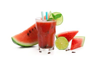 Karpuz içecek gözlük ile dilim