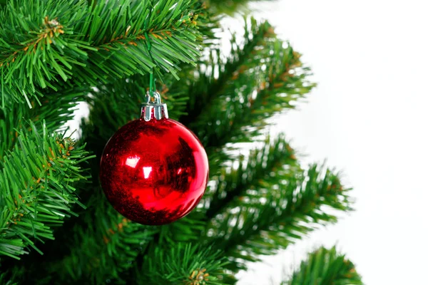 Kerstboom Met Ornamenten Close — Stockfoto