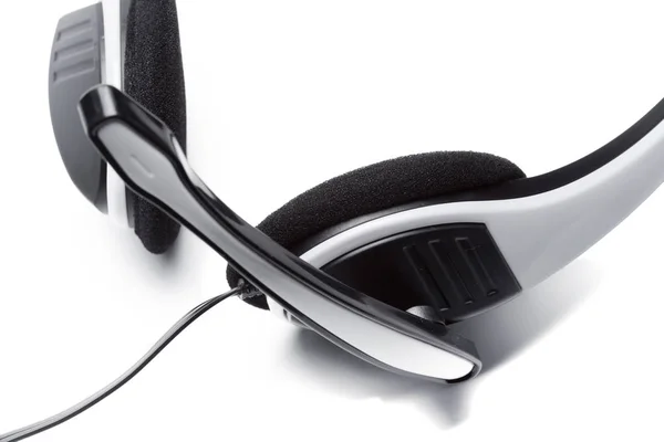 Headset Mit Mikrofon Isoliert Auf Weiß — Stockfoto