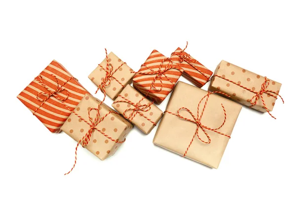 Christmas Handmade Gift Boxes — Stock Photo, Image