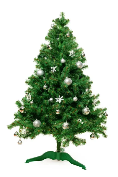 Albero Natale Isolato Sfondo Bianco — Foto Stock