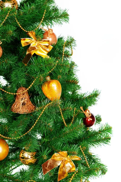 Weihnachtsbaum Mit Ornamenten Nahaufnahme Stockfoto