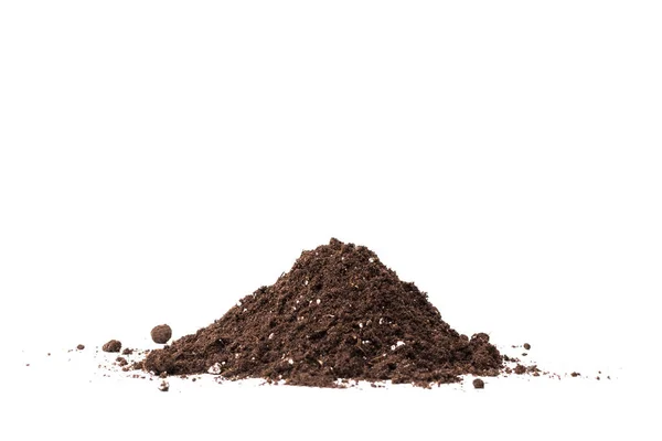 Soil Dirt Section Isolated White Background — Stock Photo, Image