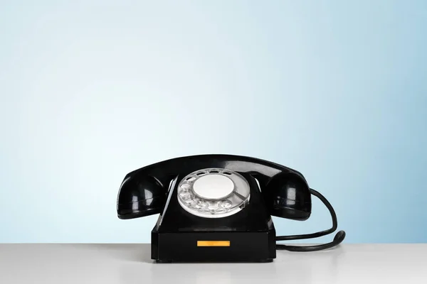 Teléfono Negro Retro Mesa — Foto de Stock