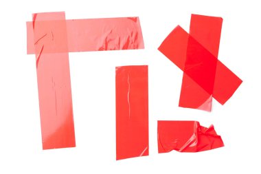 Beyaz arka plan üzerinde çeşitli yapışkan bant adet topluluğu