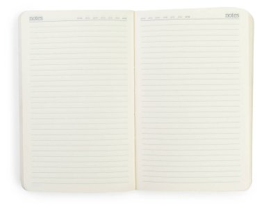 Not defteri beyaz arkaplanda izole edildi