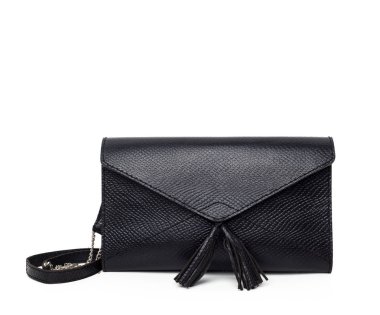 Deri kadın çanta üzerinde beyaz izole