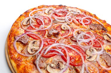 beyaz üzerine İtalyan pizza