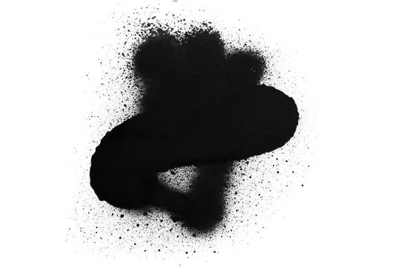 Bir Beyaz Kağıt Üzerinde Siyah Renk Sprey Boya — Stok fotoğraf