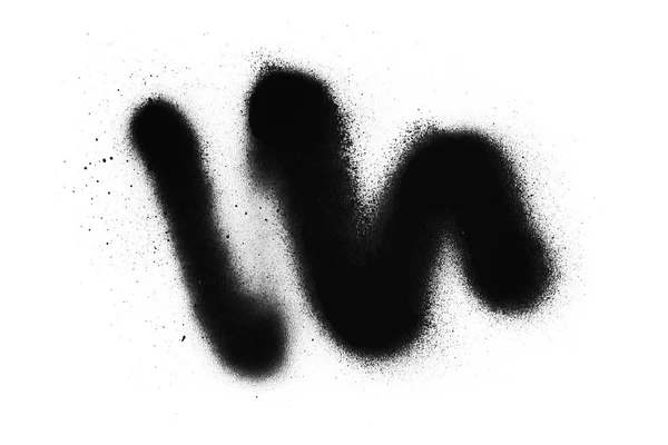 Black Color Spray Paint White Background Paper — Stock Photo, Image