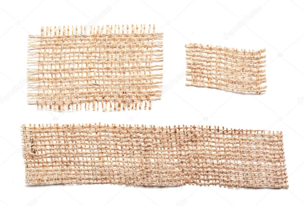 Sackcloth materials isolated on white